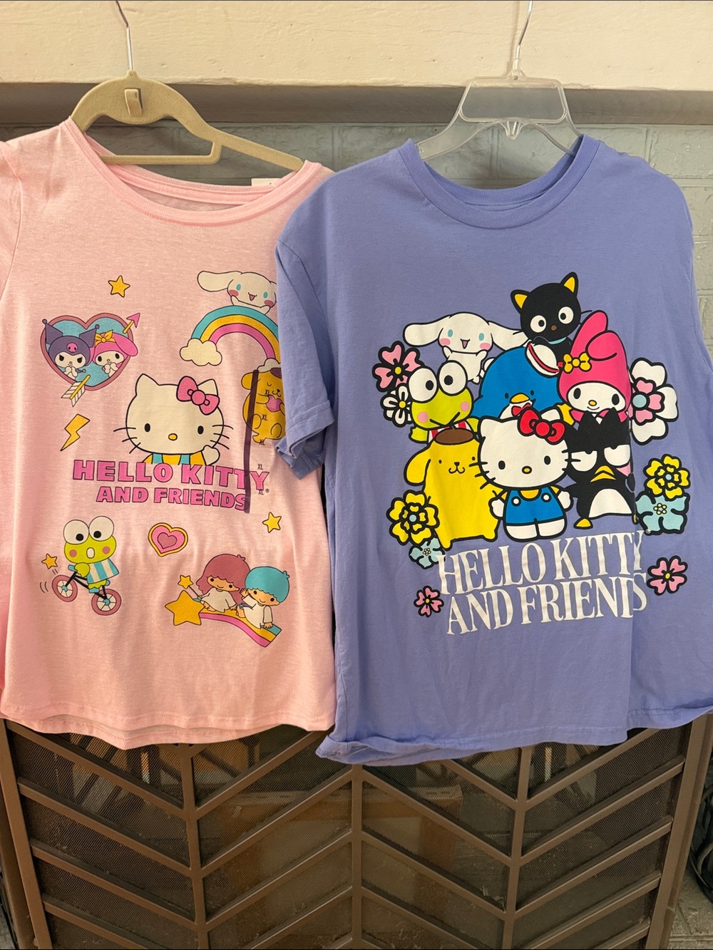 TWO 2️⃣ Hello Kitty Kids Tops - Pink & Purple Character Prints 🐱